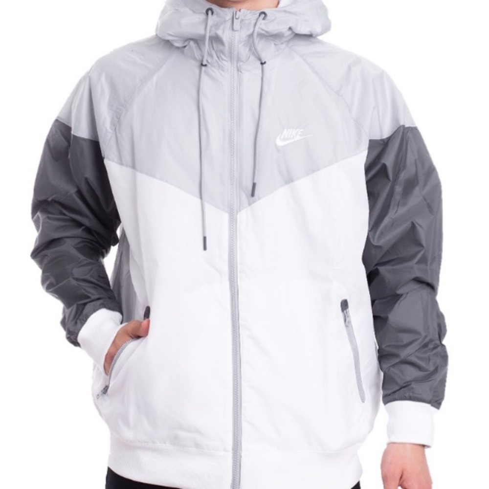 Brand new white & gray windrunner/windbreaker